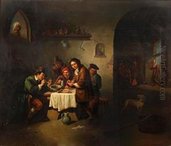 In The Tavern Oil Painting by David The Younger Teniers