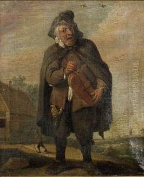 Le Joueur De Vieille Oil Painting by David The Younger Teniers