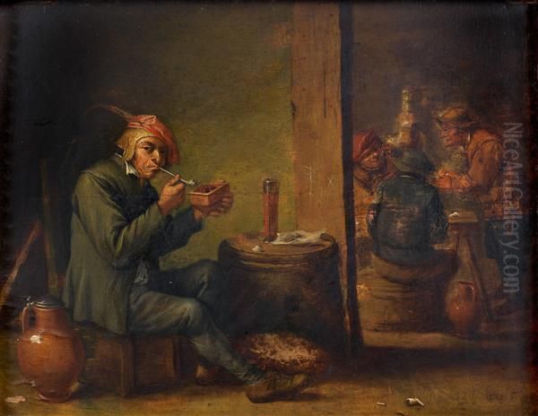 Scene De Tabagie Oil Painting by David Teniers De Jonge