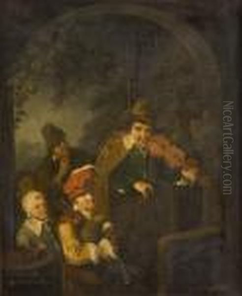 I Suonatori Ambulanti Oil Painting by David Teniers Iv