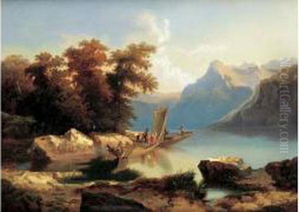 < Lac Suisse >. Oil Painting by Jean Marc Benjamin Tepping