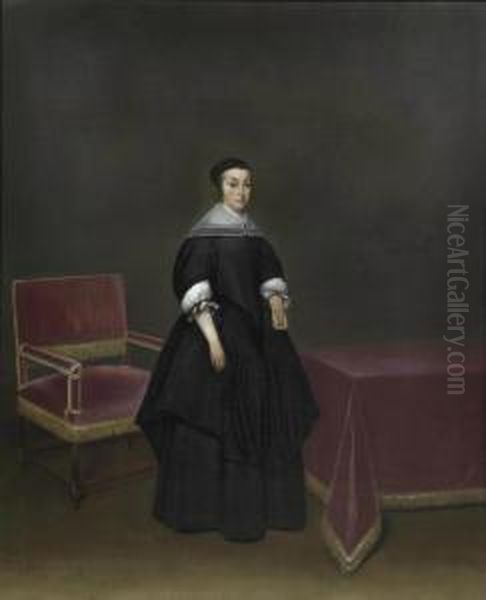 Ii Portrait Of Hermanna Van Der Cruysse Oil Painting by Gerard Terborch