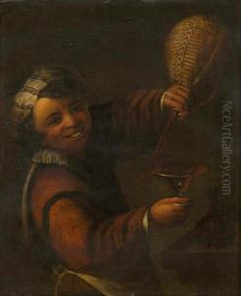 Fanciullo Con Fiasco Di Vino Oil Painting by Hendrick Terbrugghen