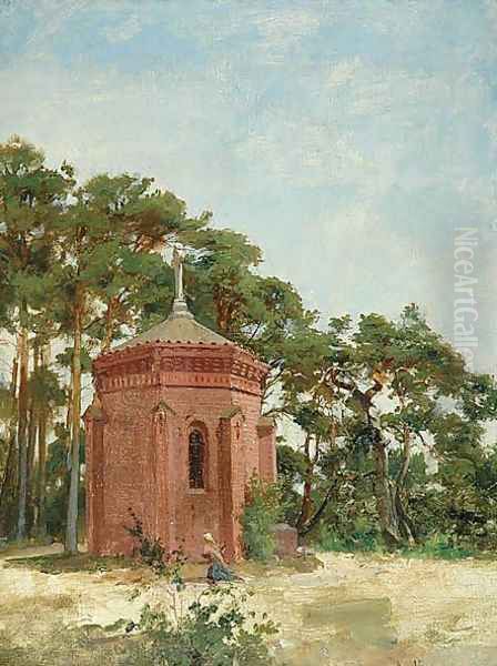 Shrine on Biruta Hill Oil Painting by Kazimierz Alchimowicz