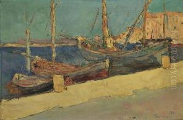 Le Port Oil Painting by Wlodzimierz Terlikowski