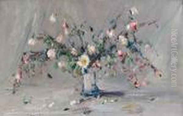 Grand Bouquet De Fleurs Oil Painting by Wlodzimierz Terlikowski