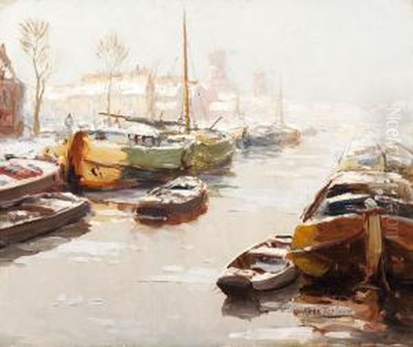 Delfshaven Oil Painting by Kees Terlouw