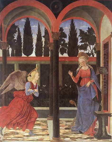 Annunciation 1447 Oil Painting by Baldovinetti Alessio