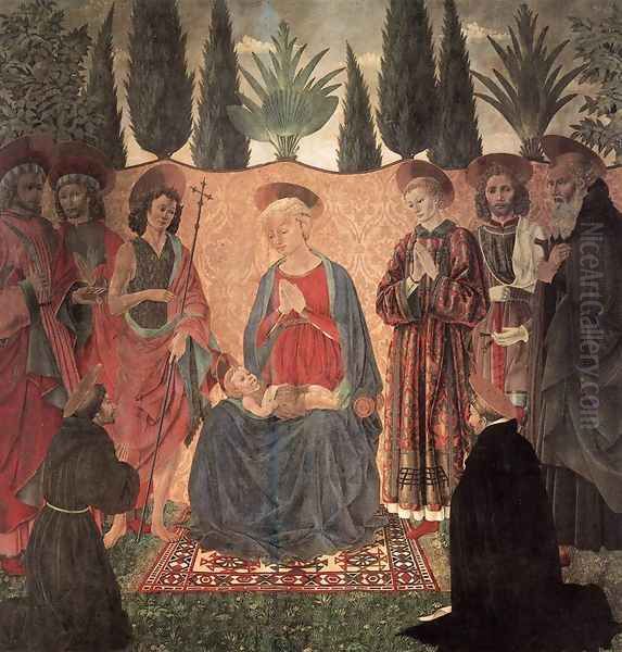 Madonna and Child with Saints c. 1454 Oil Painting by Baldovinetti Alessio