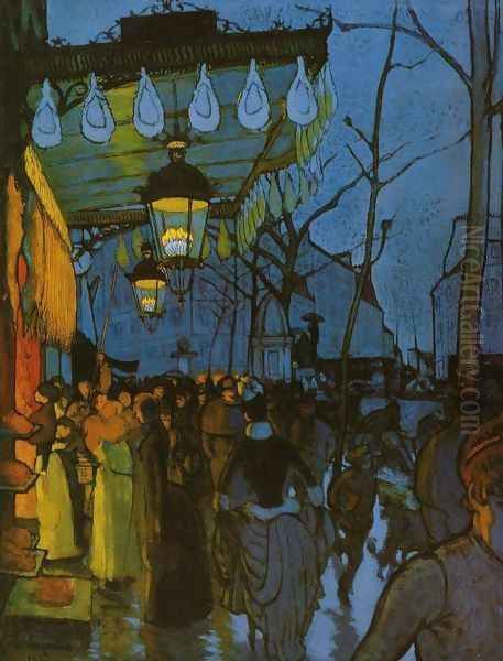 Avenue de Clichy, five Oil Painting by Louis Anquetin