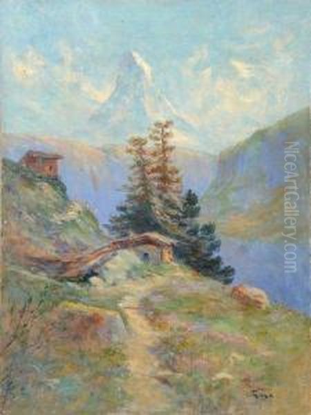 Le Mont Cervin Oil Painting by Clovis Frederick Terraire