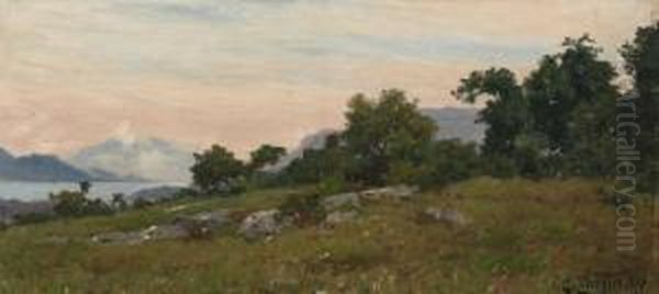 Paysage Pres D'un Lac Oil Painting by Clovis Frederick Terraire