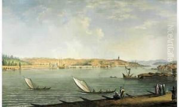 Vue De Constantinople Oil Painting by Antonio Terreni