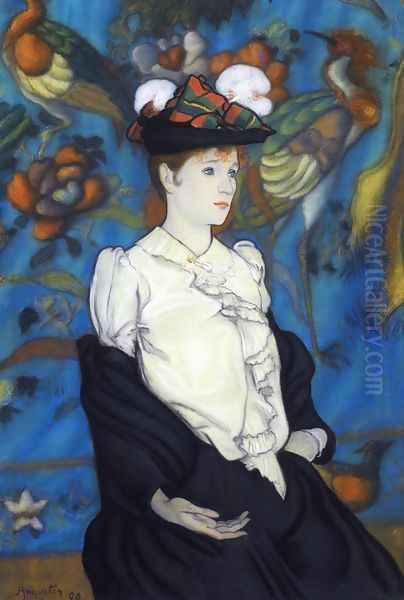 Woman with Hat Oil Painting by Louis Anquetin