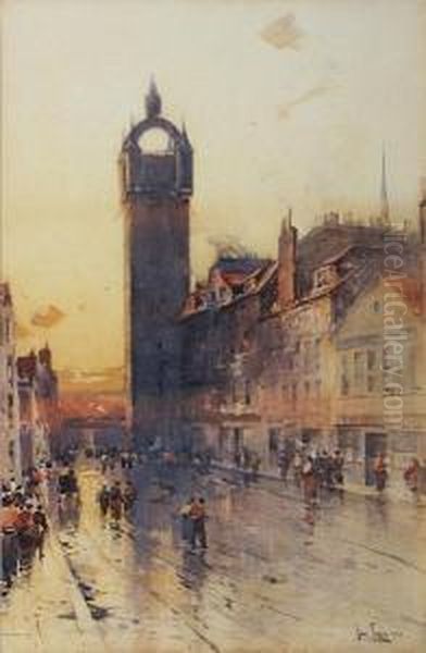 The Tolbooth Steeple, Glasgow Oil Painting by John Terris