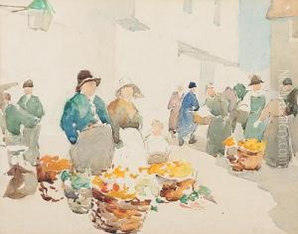 At The Market Oil Painting by John Terris