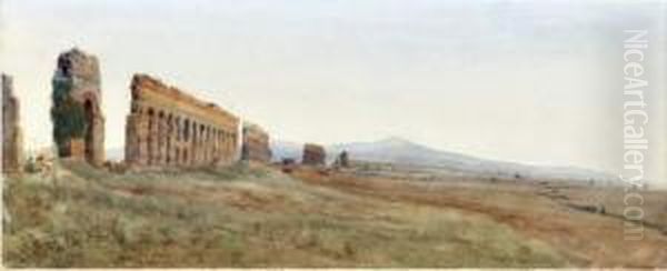 Ruines A Rome Oil Painting by Henry John Terry