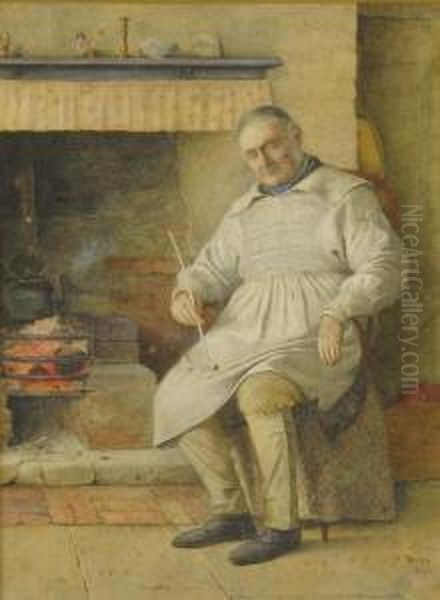 Resting By The Hearth Oil Painting by Henry M. Terry