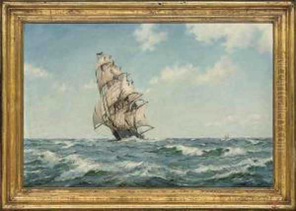 The James Baines In Full Sail Oil Painting by John Coleman Terry