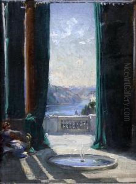 Terrace And Fountain Oil Painting by Joseph Alfred Terry