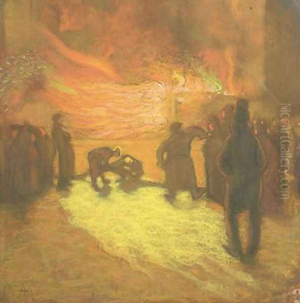 Le feu Oil Painting by Louis Anquetin