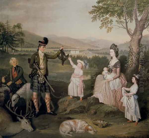 John, the 4th Duke of Atholl and his family, 1780 Oil Painting by David Allan