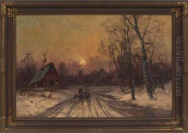 Road At Dusk Oil Painting by L. Tessier