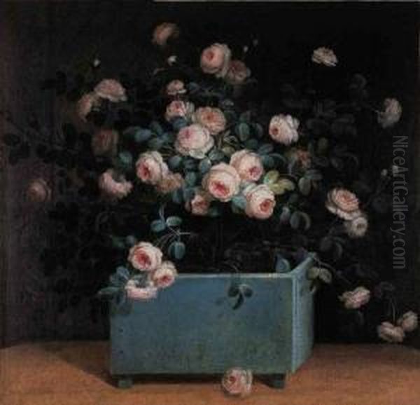 Caisse De Roses Oil Painting by Louis Tessier