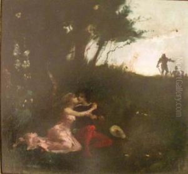 Tristan Et Yseult Oil Painting by Louis Adolphe Tessier