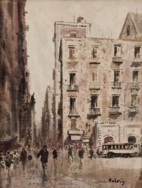 Piazza Del Gesu Oil Painting by Fulvio Tessitore