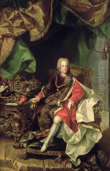 Emperor Charles VI Oil Painting by Johann-Gottfried Auerbach