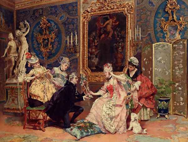 Dressing For The Ball Oil Painting by Luis Alvarez Catala