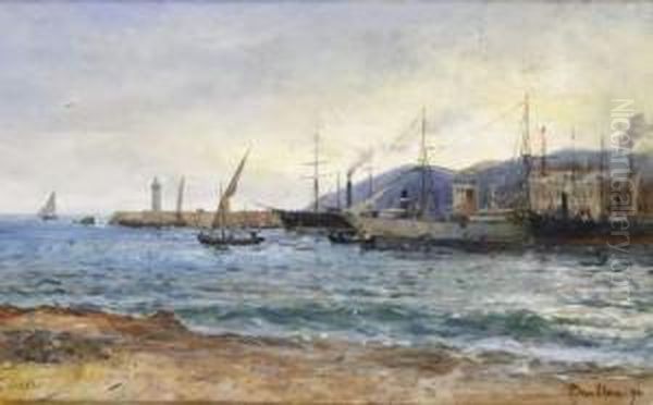 Cannes Oil Painting by Josef Eduard Tetar Van Elven