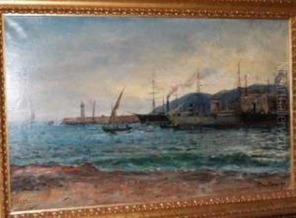 Cannes Oil Painting by Pierre-Henri-Theodore Tetar van Elven