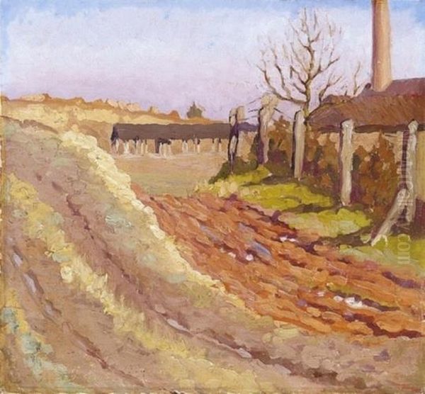 Spring In Dachau Oil Painting by Karoly Teuchert