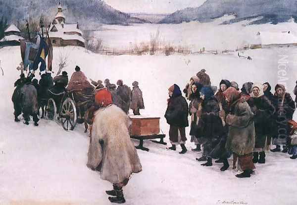 Hucul Funeral Oil Painting by Teodor Axentowicz