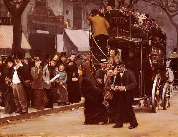 The Omnibus Oil Painting by Teodor Axentowicz