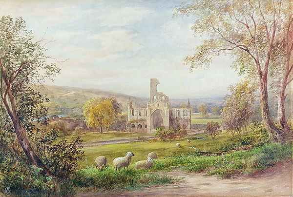 Kirkstall Abbey, Leeds Oil Painting by George Alexander