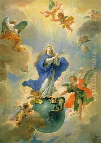 The Immaculate Conception 1719 Oil Painting by Martino Altomonte