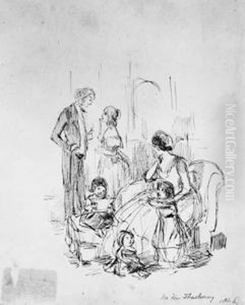 Maternal Ties Oil Painting by William Makepeace Thackeray