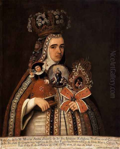 Portrait of María Anna Josefa Taking Vow 1793 Oil Painting by Jose de Alcibar