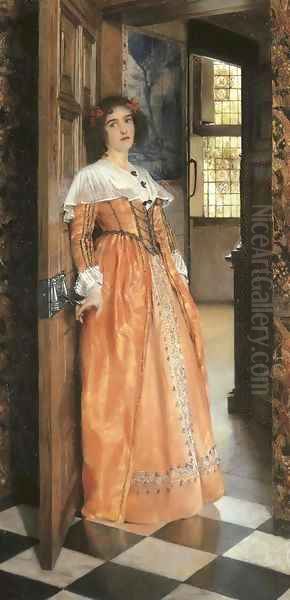 At the Doorway Oil Painting by Laura Theresa Epps Alma-Tadema