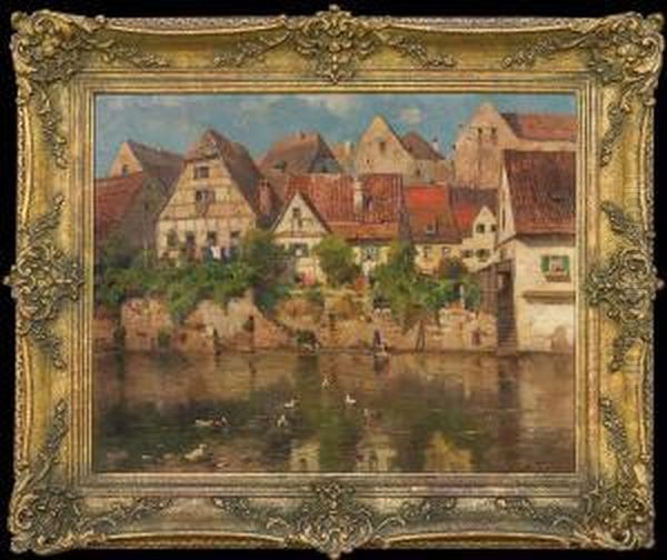 Old Nuremberg Oil Painting by Gustav Adolf Thamm