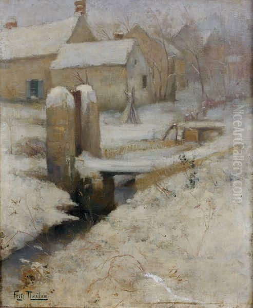 Paysage Hivernal Oil Painting by Fritz Thaulow