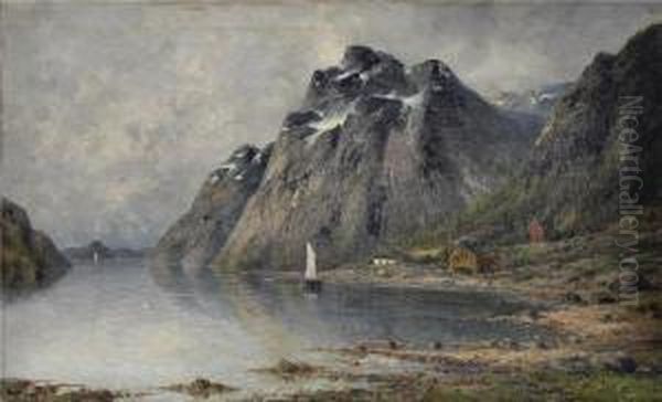 Norwegischer Fjordlauf Oil Painting by E. Thayson