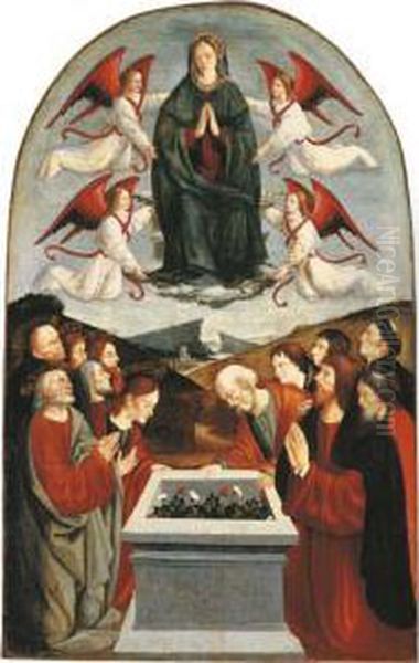 The Assumption Of The Virgin Oil Painting by The Master Of San Martino Alfieri