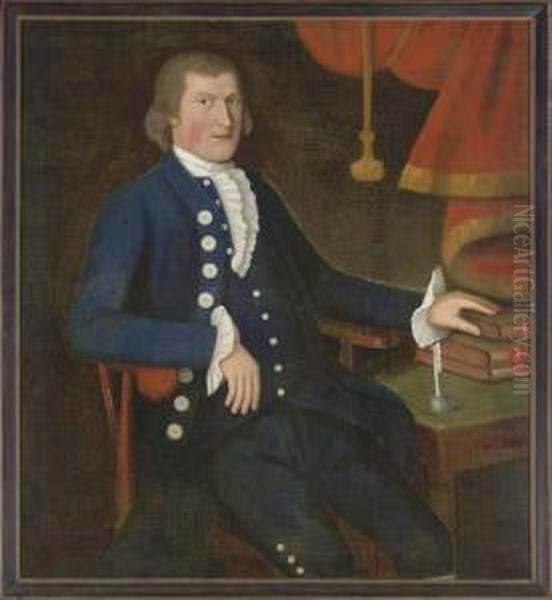 Portrait Of John Sherman (1750-1802) Oil Painting by The Sherman Limner