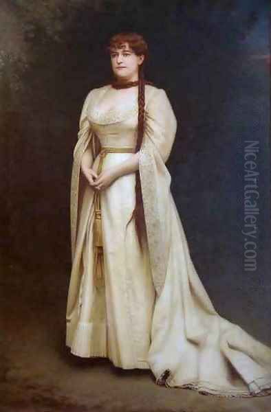 Portrait of Sophie Cruvelli Viscountess Vigier Oil Painting by Marie Alexandre Alophe