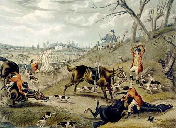 The Grand Leicestershire Fox Hunt, plate 4 Oil Painting by Samuel Henry Gordon Alken