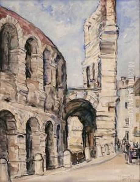 Strase In Verona Oil Painting by Albert Theer